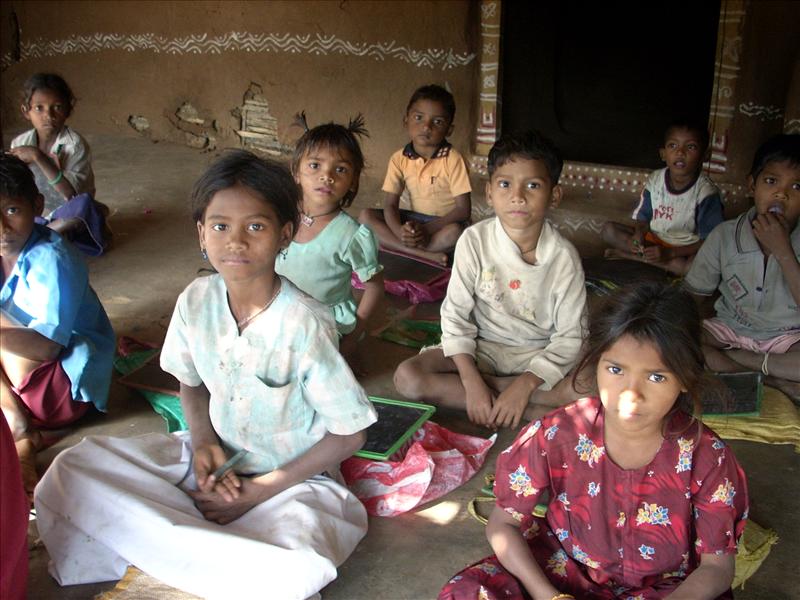 Trible children in a school